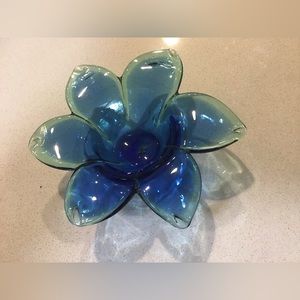 Vintage Blown Glass Flower Bowl